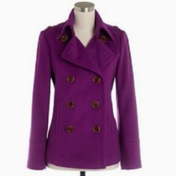 J. Crew Jackets & Blazers - J. Crew Purple Majesty Stadium Cloth Peacoat